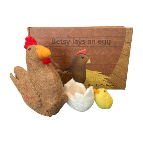PAPOOSE TOYS - Betsy Lays An Egg Book and Felt Toys